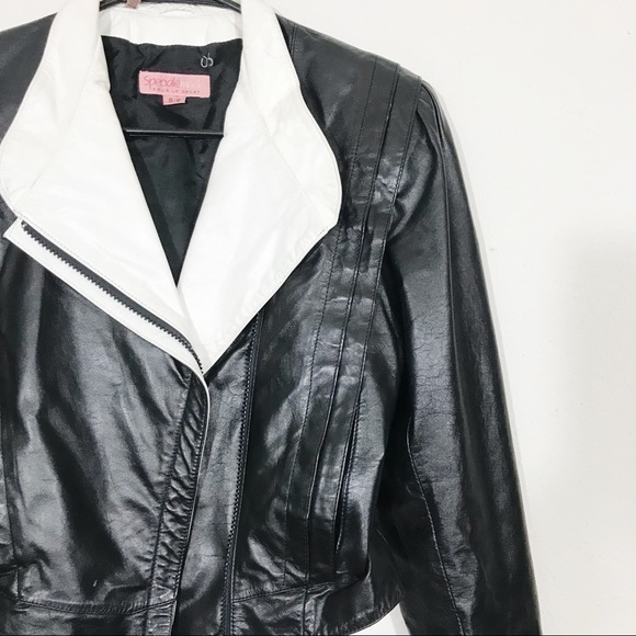 Vintage | Leather Jacket in Black and White - Picture 4 of 8